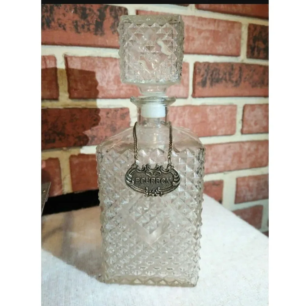 60's Vintage Dorothy Thorpe Crystal Decanters Silver Luster Glasses Ice Bucket